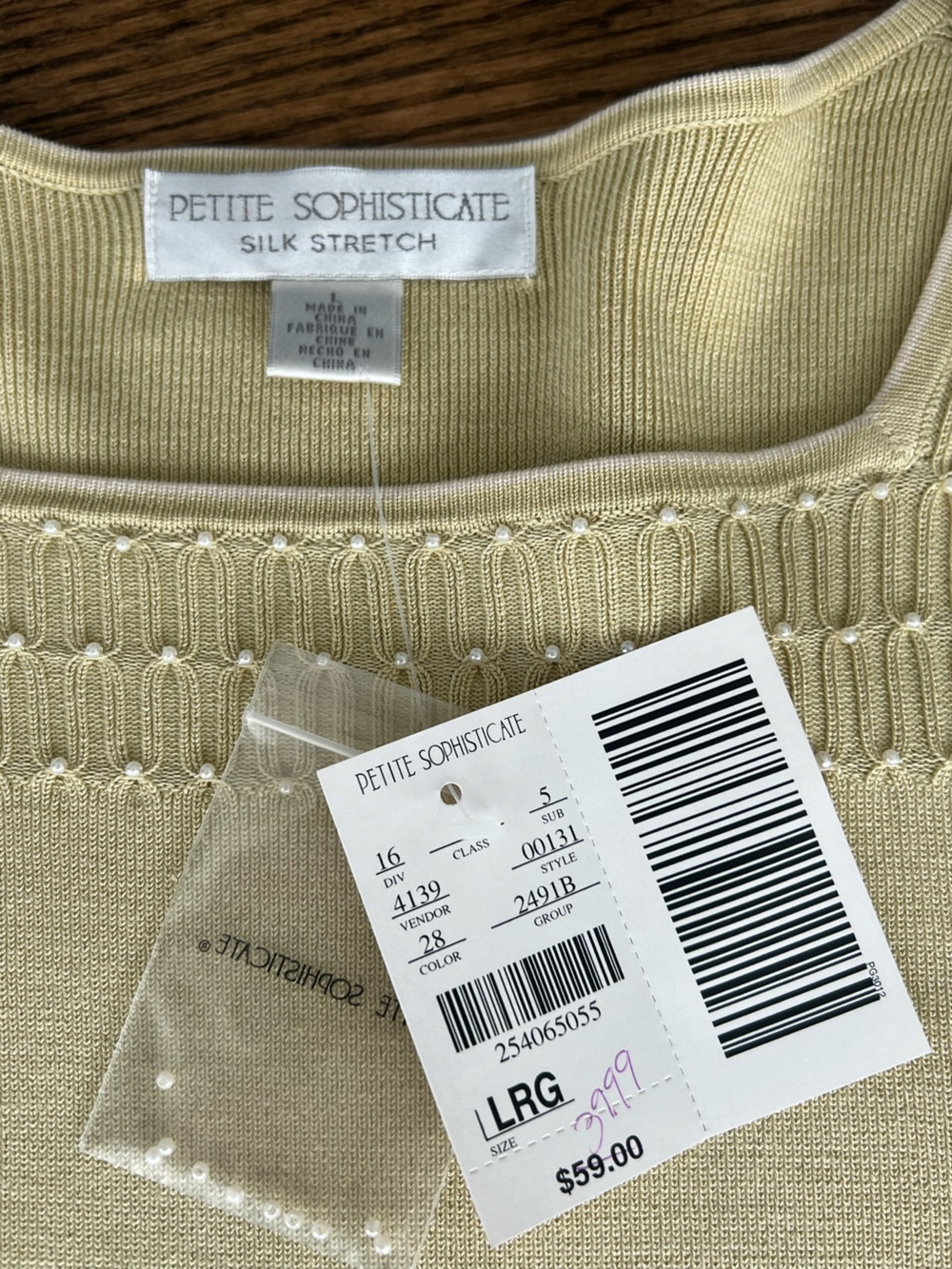 Petite Sophisticate lime green Silk-Blend Scoop Neck Sweater